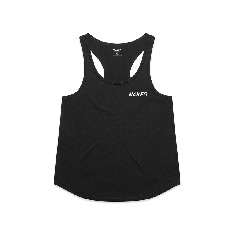 Naked Womens Active Blend Racerback Singlet (Black)
