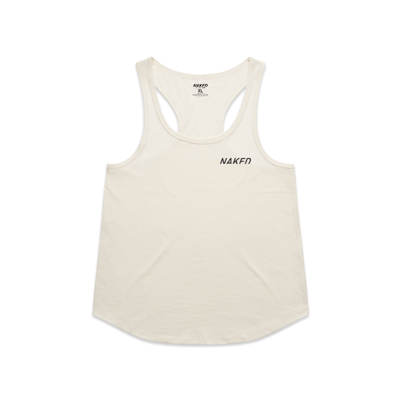 Naked Womens Active Blend Racerback Singlet (Ecru)